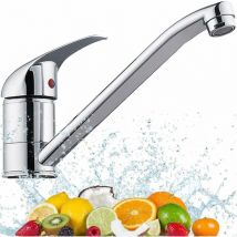 Day Plus - Monobloc Kitchen Tap Sink Hot and Cold Mixer Tap Modern Single Lever Chrome Traditional Kitchen Mixer Sink Tap with Swivel Spout Single