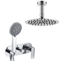 Kibath Grifo Empotrado de Ducha equiipo de techo monomando SAR redondo acabado CROMO brillo fabricado en latón