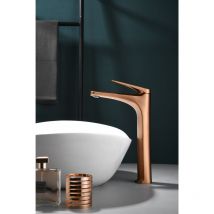 Imex - Robinet de lavabo haut avec mitigeur Modèle delos Couleur Or rose Finition en Or rose brossé [ ]