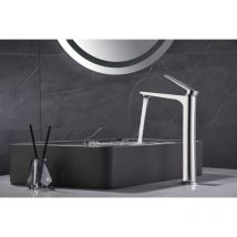 Imex - Robinet de lavabo haut avec mitigeur monotrou Modèle nápoles Couleur Gris finition Chrome [ ]