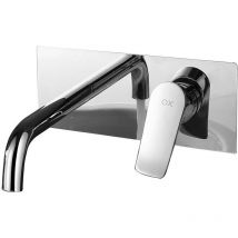 Grifo Empotrado de Lavabo monomando rei acabado cromo brillo fabricado en latón - Kibath