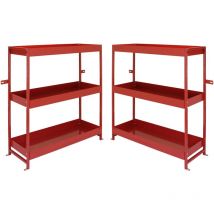 2 Estanterías Metálicas Rojas para Furgonetas Universal Profesional Volcano 115x117x35cm Estanteria Van Racking Estantes Almacenamiento Almacenaje de