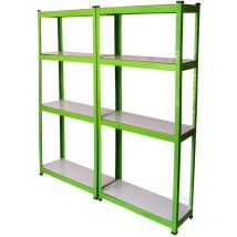 Monster Racking - 2 Scaffali da Serra Resistenti all'Acqua in Acciaio Senza Bulloni per Magazzino e Garage 80cm x 30cm x 160cm