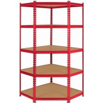 Monster Racking - Rayonnage d'Angle Z-Rax en Acier Sans Boulons Rouge 90cm x 45cm x 183cm