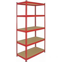 Monster Racking - Rayonnage Z-Rax en Acier Sans Boulons Rouge 90cm x 45cm x 183cm