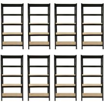 8 stk. Lagerregal Regal Werkstatt Metall Aufbewahrung Schwarz 75x150x30cm