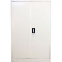 Monster Racking - MonsterShop - Armadietto Grigio Chiaro in Metallo Solido per Casa e Ufficio con 2 Porte e 3 Piani Regolabili 140cm x 90cm x 40cm