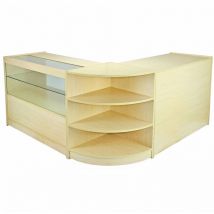 MonsterShop - Collection Nova avec 3 Comptoirs de Magasin et Réception avec Finition Laminée en Érable