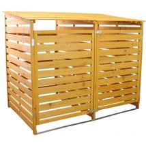 Monster Racking - Doble Cobertizo para 2 Contenedores de Basura de 240L Cubo de Basura Almacenaje de Madera Papelera Desperdicios Exterior Jardín