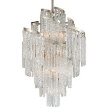Mont Blanc Lustre 13 Lumières modern Feuille, Verre Vénitien