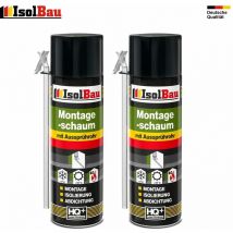 Montageschaum 2 Dose 500 ml Bauschaum 1K pu Schaum mit Aussprührohr - Isolbau