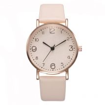 Montre-bracelet simple et tendance blanc cassé