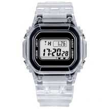Montre électronique lumineuse carrée transparente de petite taille