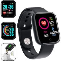 Montre intelligente, tracker d'activité tactile de 1,44 pouces avec montre intelligente de sport, rappel de message et d'appel, montre intelligente