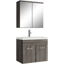 Badplaats - Mobile da bagno Montreal 01 60cm Rovere Grigio - armadietto a specchio