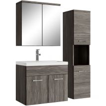 Mobile da bagno Montreal 60cm Rovere Grigio - armadio armadietto a specchio