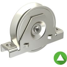 Monture à support intérieur pour portail coulissant - Galet Ø100 mm à gorge en v 21 mm - 200 kg
