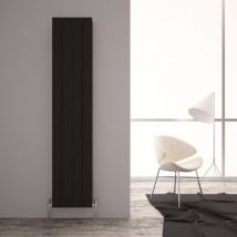 Carisa Monza Aluminium Vertical Designer Radiator 1800mm H x 375mm W Double Panel - Textured Black