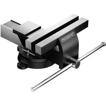 125/150mm Workshop Vice Secure 5/6' Clamping Jaw Width Carbon Steel Construction 360° Rotatable Swivel Base Built-In Anvil Workbench Parallel Clamp