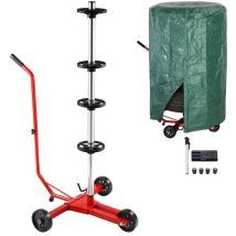 Monzana Albero per Cerchioni 225 mm Alu mobile con Fodera protettiva capacità di carico100kg 3 Ruote Sostegno per Pneumatici