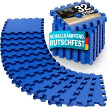 Alfombrilla Puzzle Fitness Suelos 32Pzs 45x45cm Expandible Esterilla Protectora Goma eva Antideslizante Aislamiento Térmico y Acústico - Monzana
