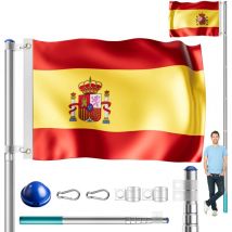 Monzana - Asta para bandera de aluminio telescopica 6,3m elemento anclaje 60cm Spanien (de)