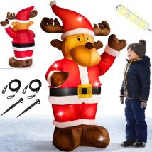 Monzana - Aufblasbares Rentier 135cm led Beleuchtet Befestigungsmaterial IP44 Außen Witterungsbeständig Weihnachtsdeko Weihnachtsfigur Christmas