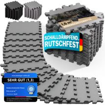 Monzana - Bodenschutzmatten Fitness & Pool mit Randstücken 30 x 30 cm 1,5 & 3 qm Rutschfest EVA-Schaumstoff Puzzlematte Trainingsmatten Fitnessgeräte