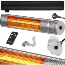 Calefactor por infrarrojos 3 niveles de calefacción 2000W para exterior calentador eléctrico Plata - Monzana