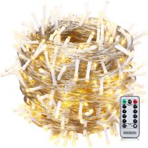 Monzana - Catena di Luci 200 led Decorazione Luminosa Natale Balcone Addobbo Natalizio Illuminazione per Interni ed Esterni Vari Colori 20m warmweiß
