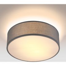 Monzana - Deckenlampe Stoff 30 Cm Rund 1 Flammig E27 Deckenleuchte Stoffdeckenleuchte Stoffdeckenlampe Schlafzimmer Wohnzimmer Grau Schwarz Taupe Weiß
