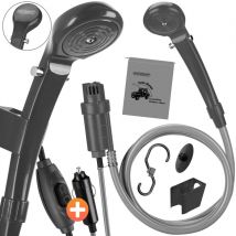 Doccia da campeggio Adattatore per Auto 12V Custodia Tubo 2m Cavo Alimentazione 5m Lavaggio per Auto Doccia per Cani Doccia da giardino Pompa ad