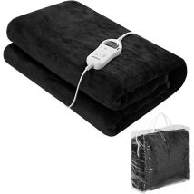Large Electric Blanket Cosy & Warm in Winter Heated Blanket 180x130cm Washable 2m Power Cable Timer & Overheating Protection 10 Heat Settings Dark