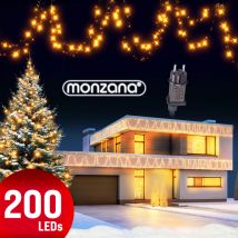 Monzana - Guirlande lumineuse 200/400/600 led illumination intérieur extérieur guirlande de Noël éclairage décoration 20m warmweiß - schwarzes Kabel
