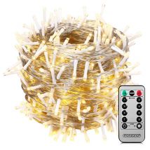 Monzana - Lichterkette Außen 200x 400x 600x led mit Fernbedienung Timer 8 Leuchtmodi Dimmbar IP44 Innen Warmweiß Kaltweiß Bunt 40m warmweiß
