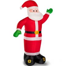 Monzana - Papá Noel inflable 2,5m con LEDs y bomba de inflado Muñeco hinchable de Navidad Decoración