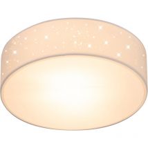 Monzana - Plafonnier Ciel étoilé Tissu Rond E27 Plafonnier Tissu Plafonnier Chambre Salon Ø30/38 38 cm Blanc
