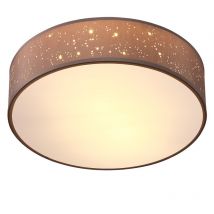 Monzana - Plafonnier Ciel étoilé Tissu Rond E27 Plafonnier Tissu Plafonnier Chambre Salon Ø30/38 30 cm Taupe
