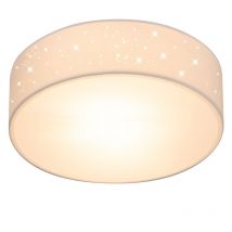 Monzana - Plafonnier Ciel étoilé Tissu Rond E27 Plafonnier Tissu Plafonnier Chambre Salon Ø30/38 30 cm Blanc