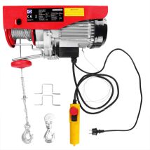Monzana elektrische Seilwinde 125kg bis 800kg Hubhöhe 12m Seilzug Motorwinde Flaschenzug Hebezug Seilhebezug Kettenzug 400/800 kg