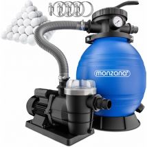 Sistema di Filtraggio a Sabbia 9.600 L/h Serbatoio 25 l Incl. sfere Filtranti da 1000g Filtro Pulizia Piscina - Monzana