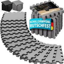 Monzana - Esterilla Deporte Fitness 1,5m² 3m² Antideslizante Alfombra Puzzle Set de Protección Suelo Losas 18 36Pzs. Gris 18 Stück (de)