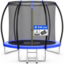 Monzana - Trampolin ø 244/305 cm tüv Rheinland gs Zertifiziert Komplettset inkl. Sicherheitsnetz Innen Leiter Randabdeckung Kindertrampolin