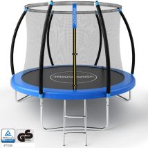 Trampolín ø 244/305 cm Set completo certificado tüv Rheinland gs incluye red de seguridad cubierta de borde escalera trampolín para niños de jardín