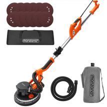 Trockenbauschleifer 750 Watt Selbstreinigungsfunktion mit Absaugbeutel 12x ø 225 mm Schleifscheiben LED-Licht - Monzana