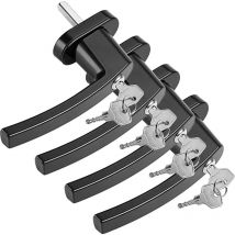 Monzana - Lockable Replacement Window Handle With Keys Steel Pin Length 35mm Black 4er Set (de) - Black