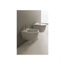 Scarabeo - Moon Senza brida filomuro 54 cm Wc + bidet + coprivaso Chiusura soft close