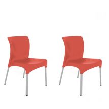 Moon Set 2 Silla Interior, Exterior Rojo - Garbar