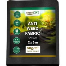 Moorland Gardur Toile Anti Mauvaises Herbes Jardin Permeable à l'Eau Noir 500cm, 200cm