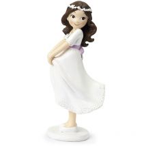 Mopec - Y610 Figura torta Comunione ragazza tenendo gonna
